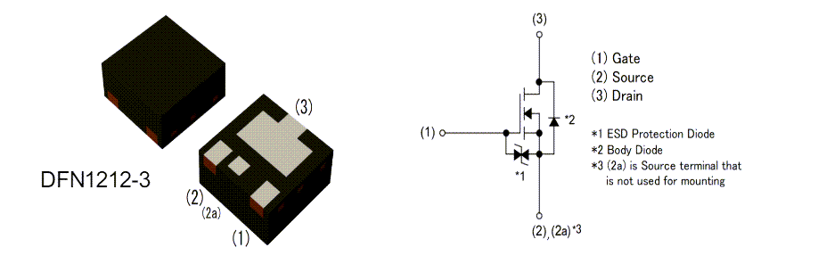 Schéma du circuit d'application - ROHM Semiconductor MOSFET de puissance moyenne à canal N RV7x